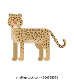 Vector flat style illustration of leopard. Icon for web.
