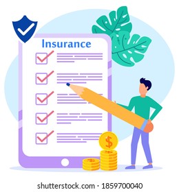 Vector flat style illustration, money protection concept, financial savings insurance, safe business economy for business people.