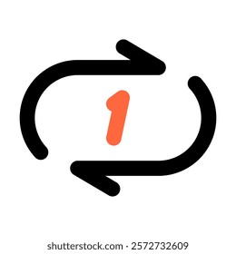 Vector flat style illustration of the music repeat icon isolated on white background