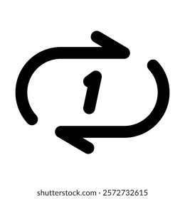 Vector flat style illustration of the music repeat icon isolated on white background
