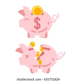 Piggy Bank Broken Images, Stock Photos & Vectors | Shutterstock