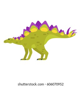 Vector flat style illustration of prehistoric animal - Stegosaurus. Isolated on white background.