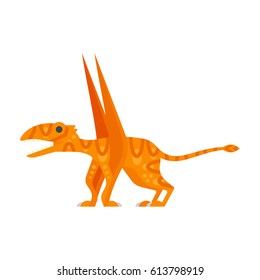 Vector flat style illustration of prehistoric animal - Dimorphodon. Isolated on white background.