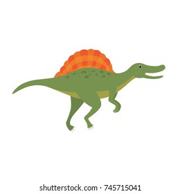 Vector flat style illustration of prehistoric animal - spinosaurus.