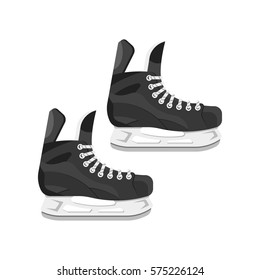 Vector flat style illustration of skates. Icon for web. Isolated on white background.