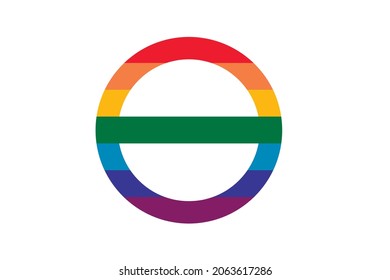 Vektorflache Illustration von transsexueller, agender, demigender Bewegung Symbol einzeln auf Himmelshintergrund. Regenbogen
