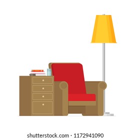 Vector flat style illustration workplace accesories