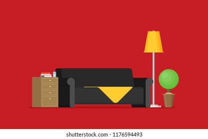 Vector flat style illustration workplace accesories