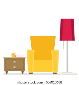 Vector flat style illustration workplace accesories 