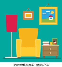 Vector flat style illustration workplace accesories