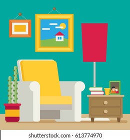 Vector flat style illustration workplace accesories