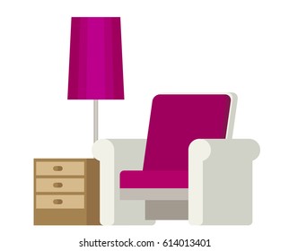 Vector flat style illustration workplace accesories