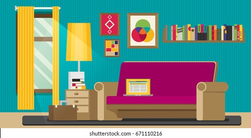 Vector flat style illustration workplace accesories