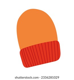 Vector flat style knitted autumn hat