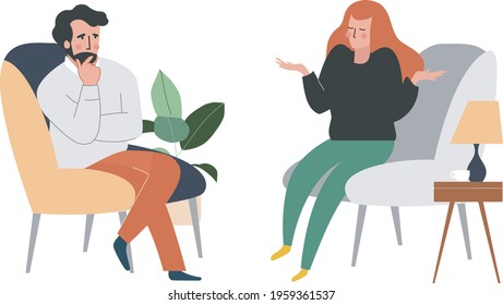 vector flat style modern illustration psychologist psychotherapy