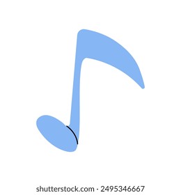 Vector flat style music Illustration. Musical note sketch. Back to School.	