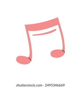 Vector flat style music Illustration. Musical note sketch. Back to School.	