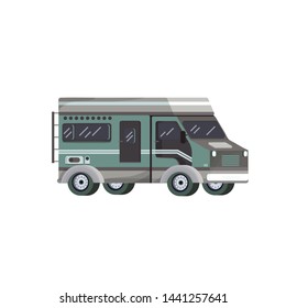 Vector flat style Off-road travel green Car on white background.