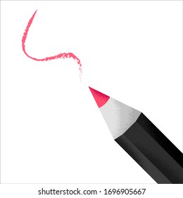 Vektorillustration Stift Stift Illustration mit strukturiertem Schatten. Schönes minimalistisches Icon Design für Fernstudium online Kurs.