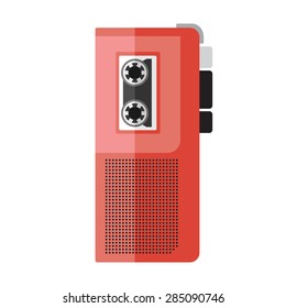 Vector flat style retro dictaphone icon. Eps10