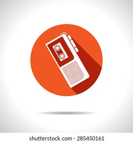 Vector flat style retro dictaphone icon. Eps10