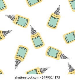 Vector flat  style school and office tools Illustration. Glue seamless pattern. Back to School.