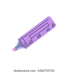 Vector flat style school and office supplies Illustration. Detailed marker sketch. Vintage sketch element. Back to School. School essential illustration.	