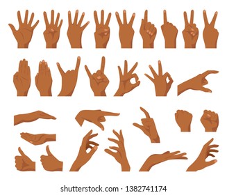 Hand gestures set Royalty Free Stock SVG Vector