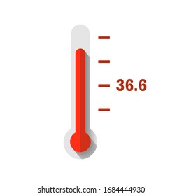 Vector Flat Style Thermometer for Coronavirus Testing