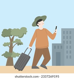 vector flat style travel illustration