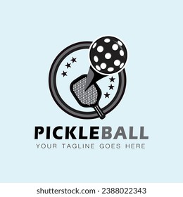 vector flat style vintage pickleball logo