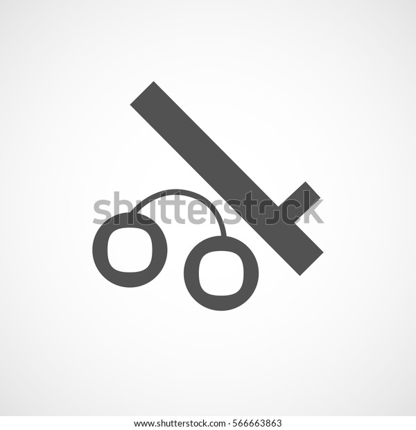 Vector flat\
stylize police baton and handcuffs icon. Isolated black icon for\
logo, web site design, button, app,\
UI.