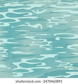 Vector flat summer background with water surface. 
