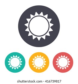 Vector flat sun icon with set of 3 colors  