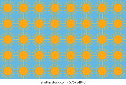 Vector flat sun seamless pattern