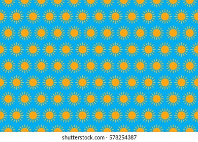 Vector flat sun seamless pattern
