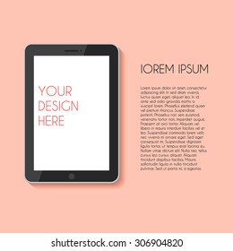 vector flat tablet  touchscreen business mock up template background display empty commercial computer device 