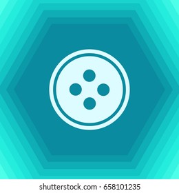 Vector flat tailor button icon on hexagonal background 