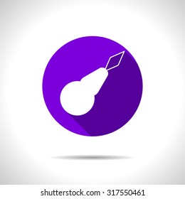 Vector flat tailor needle threader icon on color circle 