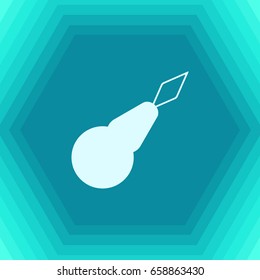 Vector flat tailor needle threader icon on hexagonal background 