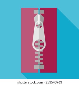 Vector flat tailor zipper icon. Tailor sing. Eps10