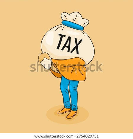 vector flat tax burden illustration
