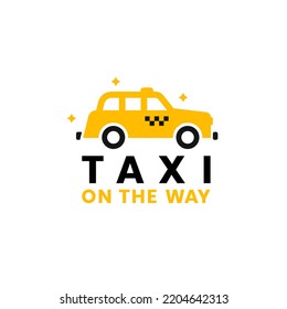 Vector flat taxi logo isolated. Car icon silhouette. Auto logo template. Taxi service brand design.