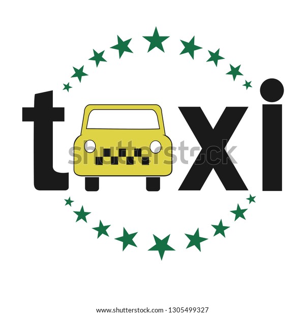 Vector flat taxi logo isolated on white\
background. Car face icon silhouette. Auto logo template. Taxi\
service brand design.