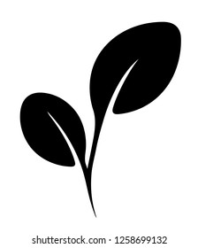 Vector flat tea leaf. Vegan food stylize element. Springtime logo design..