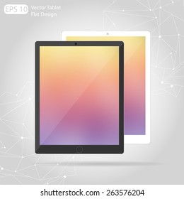 Vector flat technique laptop tablet.