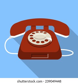 Vector Flat Telephone Icon