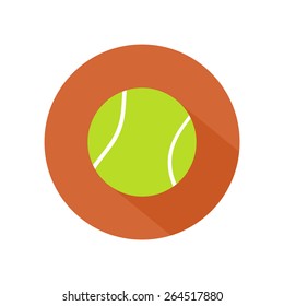 Vector flat tennis icon design of tennis ball