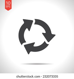 Vector flat three arrows icon isolated on white. Eps10