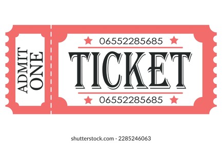 Vector flat ticket illustration. Ticket icon. Ticket